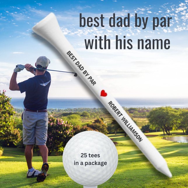 BEST DAD BY PAR PERSONALIZED NAME GOLF TEES (Creator Uploaded)