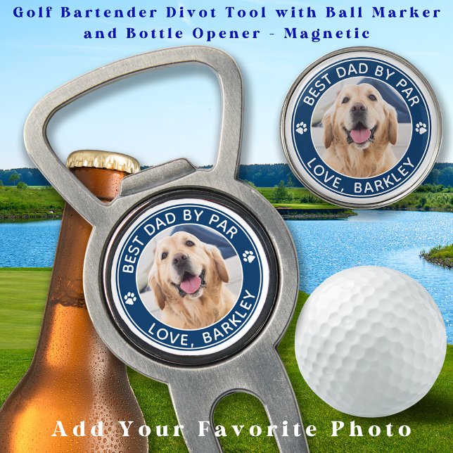 Best Dad By Par Personalized Pet Dog Photo Golf Divot Tool (Creator Uploaded)
