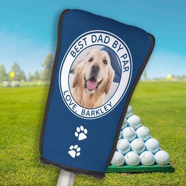 Best Dad By Par Personalized Pet Dog Photo Golf Head Cover (Creator Uploaded)