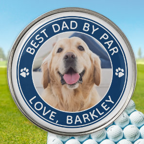 Best Dad By Par Personalized Pet Dog Photo Golfer Golf Ball Marker