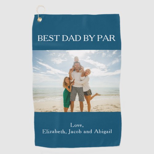 Best Dad By Par Personalized Photo Golf Towel