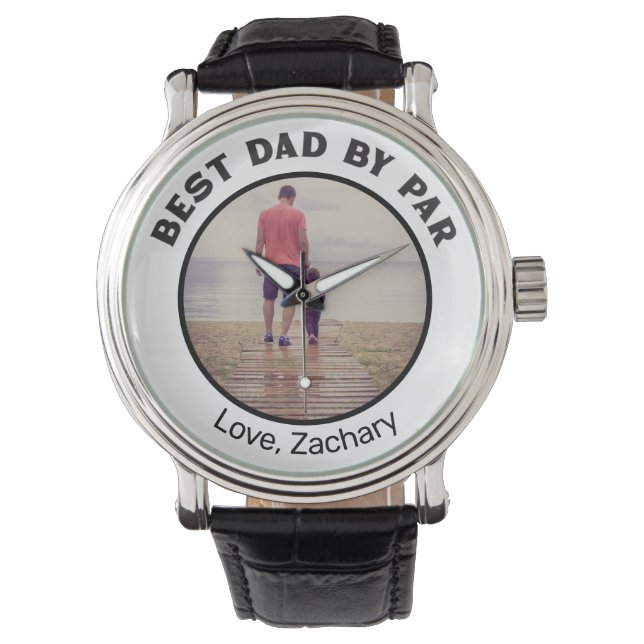 Best Dad By Par Personalized Photo Watch (Front)