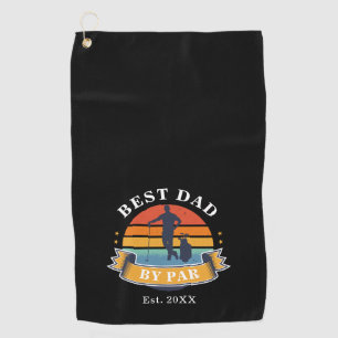 Best Dad By Par Personalized Retro Fathers Day Golf Towel