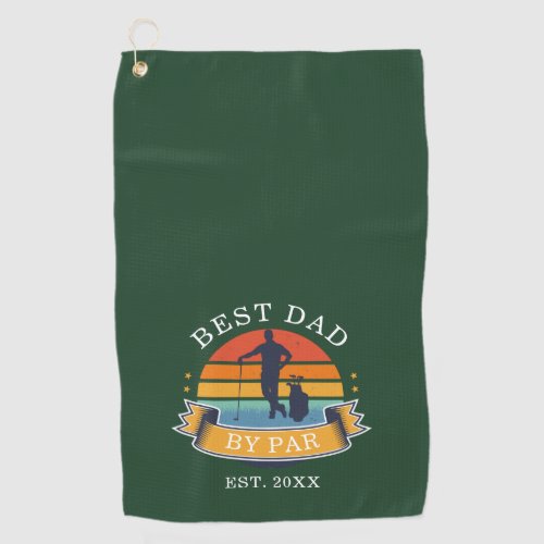 Best Dad By Par Personalized Retro Fathers Day Golf Towel