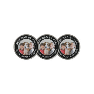 Best Dad By Par Photo Black Golf Ball Marker