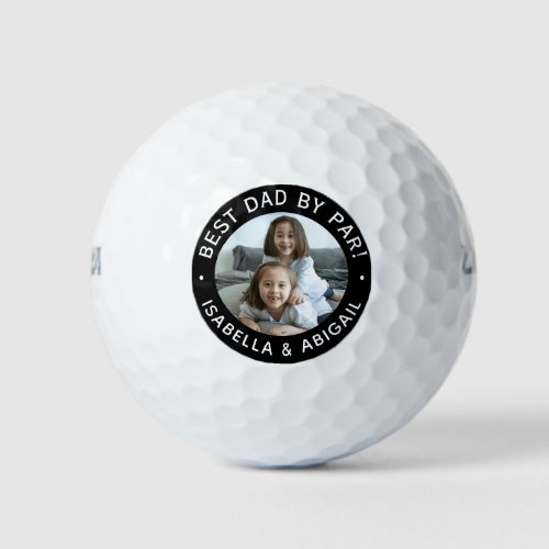 Best Dad By Par Photo Black Golf Balls