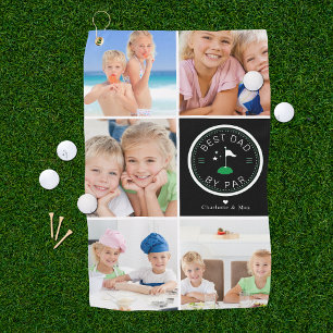 Best Dad by Par   Photo Collage Father's Day Golf  Towel