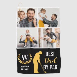 Best Dad By Par Photo Collage for Father’s Day Golf Towel