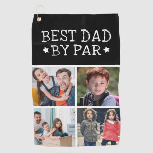 Best Dad By Par Photo Collage Golf Towel