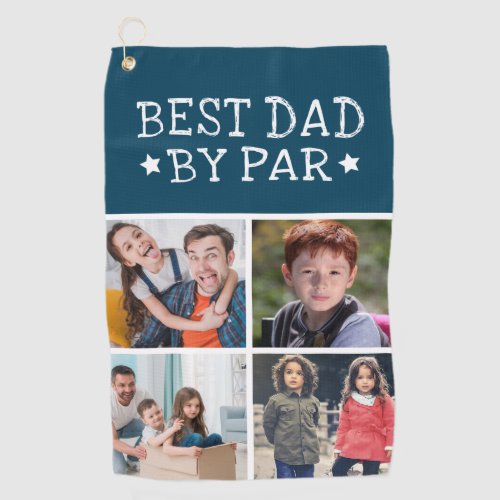 Best Dad By Par Photo Collage Golf Towel