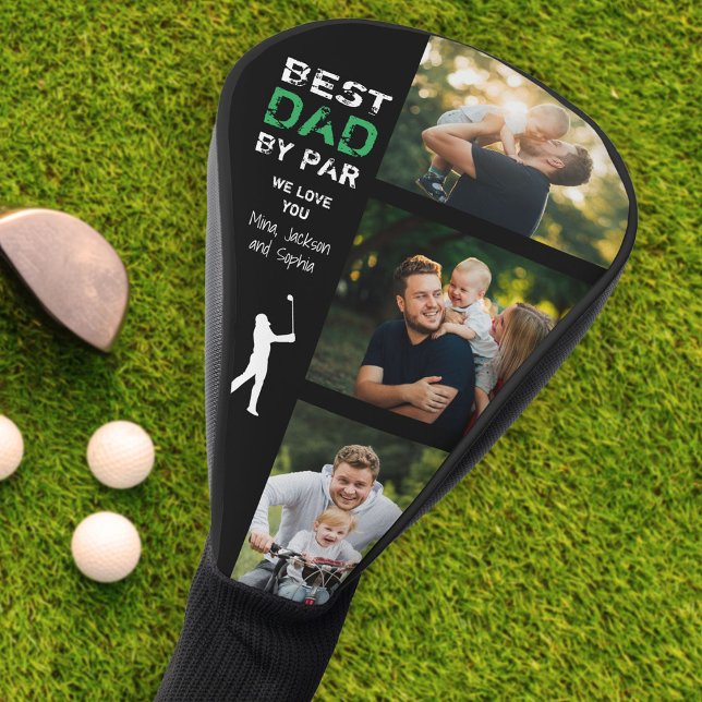 Best Dad By Par Photo Cool Golfer Father's Day Golf Head Cover (Creator Uploaded)