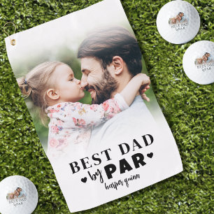 Best Dad By Par Photo Fathers Day Golf Towel