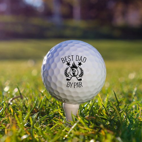 Best Dad by Par Photo Fathers Gift   Golf Balls