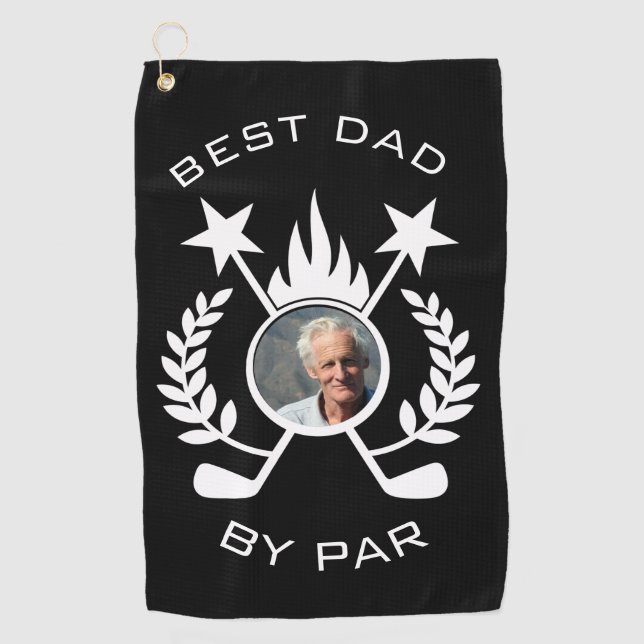 Best Dad by Par Photo Father's Gift  Golf Towel (Front)