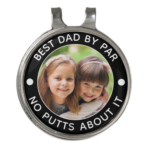 BEST DAD BY PAR Photo Funny Custom Colors Golf Hat Clip