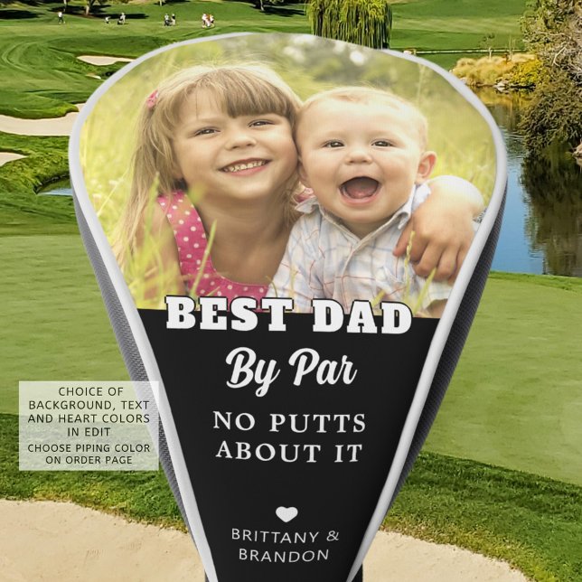 BEST DAD BY PAR Photo Funny Saying Custom Golf Head Cover (Creator Uploaded)