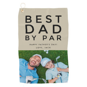Best Dad By Par Photo Golf Father's Day Gift Golf Towel