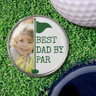Best Dad By Par Photo Golf Flag Golf Ball Marker