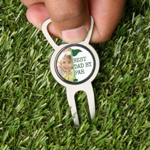 Best Dad By Par Photo Golf Flag Golf Divot Tool