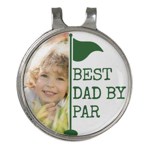 Best Dad By Par Photo Golf Flag Golf Hat Clip