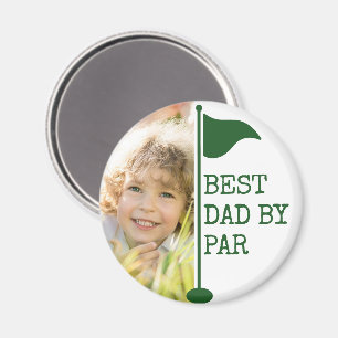 Best Dad By Par Photo Golf Flag Magnet