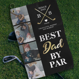 Best Dad By Par Photo Golf Towel