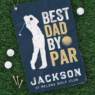 Best Dad By Par Photo Golf Towel