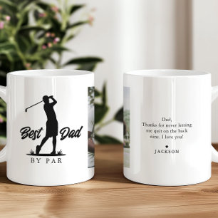 Best Dad By Par Photo & Message Golfer Coffee Mug