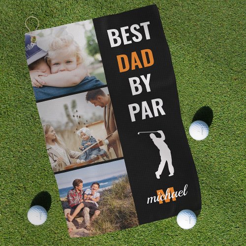 Best Dad By Par Photo Monogram Fathers Day Gift Go Golf Towel