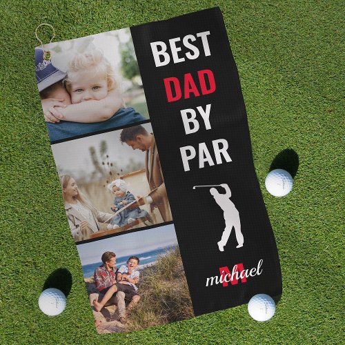 Best Dad By Par Photo Monogram Fathers Day Gift Go Golf Towel