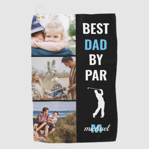 Best Dad By Par Photo Monogram Fathers Day Gift Golf Towel Best Dad By Par Photo Monogram Fathers Day Gift Golf Towel