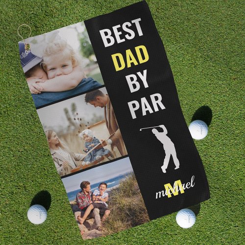 Best Dad By Par Photo Monogram Fathers Day Gift Golf Towel