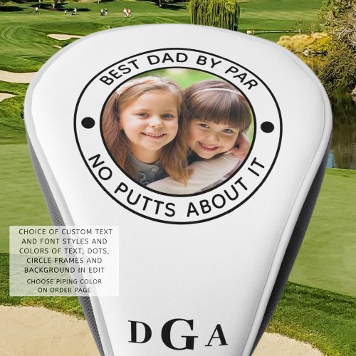 BEST DAD BY PAR Photo Monogram Funny Golf Head Cover