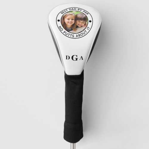 BEST DAD BY PAR Photo Monogram Funny Golf Head Cover
