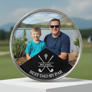 Best Dad By Par Photo Name Golf Ball Marker