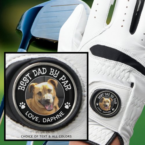 BEST DAD BY PAR Photo Pawprints Custom Colors Golf Glove