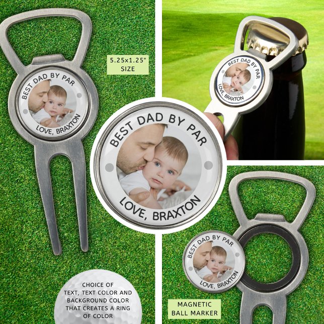 BEST DAD BY PAR Photo Personalized Divot Tool (Creator Uploaded)