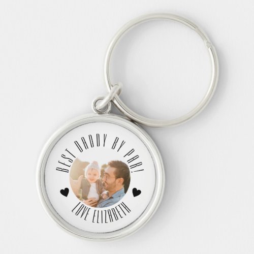 BEST Dad BY PAR Photo Personalized fathers day Keychain