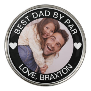 BEST DAD BY PAR Photo Personalized Golf Ball Marker