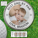 BEST DAD BY PAR Photo Personalized Golf Ball Marker<br><div class="desc">Create your own personalized Set of 3 photo golf ball markers for the golf enthusiast father with the editable title BEST DAD BY PAR and your custom text. Makes a great Father's Day, Dad birthday or holiday gift. PHOTO TIP: Choose a photo with the subject in the middle and/or pre-crop...</div>