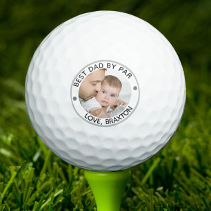 BEST DAD BY PAR Photo Personalized Golf Balls
