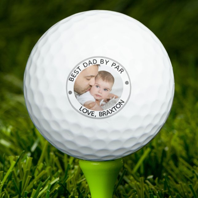 BEST DAD BY PAR Photo Personalized Golf Balls (Creator Uploaded)