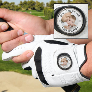 BEST DAD BY PAR Photo Personalized Golf Glove