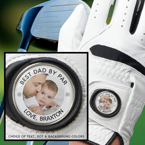 BEST DAD BY PAR Photo Personalized Golf Glove