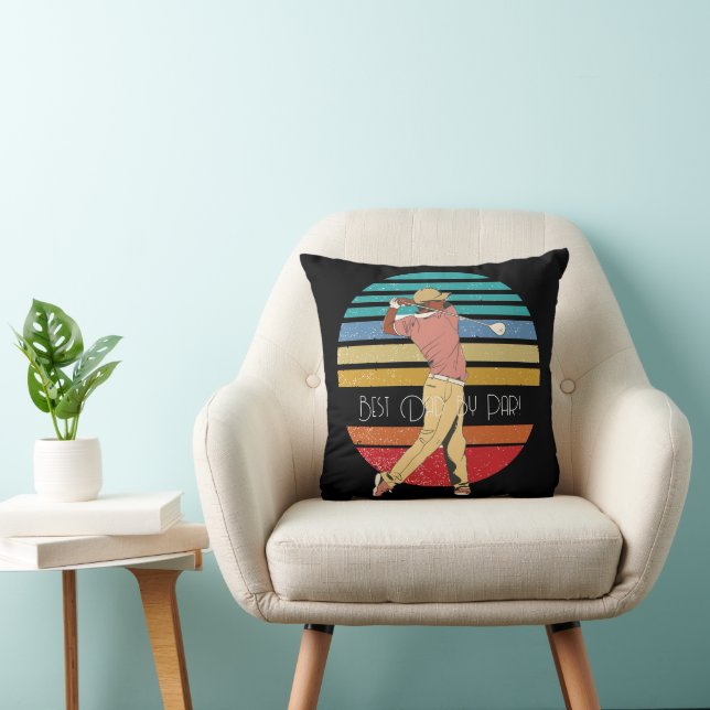 Best Dad by Par Rainbow & Black  Throw Pillow (Chair)