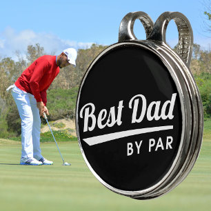 Best Dad By Par Retro Black Golf Hat Clip