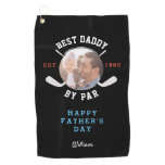 Best Dad By Par Retro Father's Day Black Monogram Golf Towel Best Dad By Par Retro Father's Day Black Monogram Golf Towel