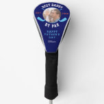 Best Dad By Par Retro Father's Day Blue Monogram Golf Head Cover Best Dad By Par Retro Father's Day Blue Monogram Golf Head Cover