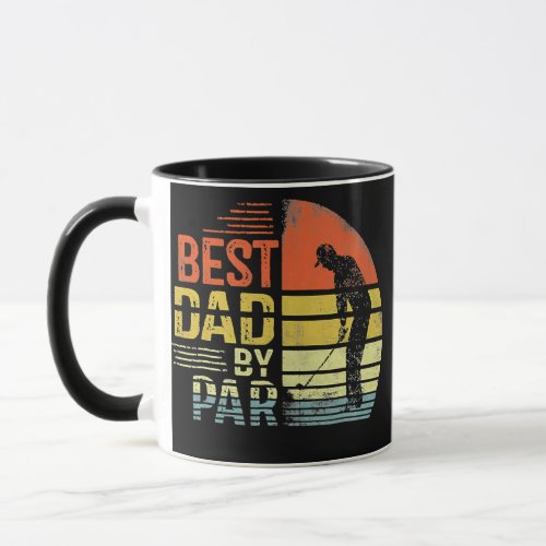 Best Dad By Par Retro Fathers Day Gift Golf Mug