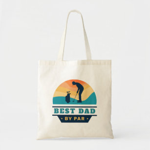 Best Dad By Par Retro Fathers Day Golf Lover Tote Bag